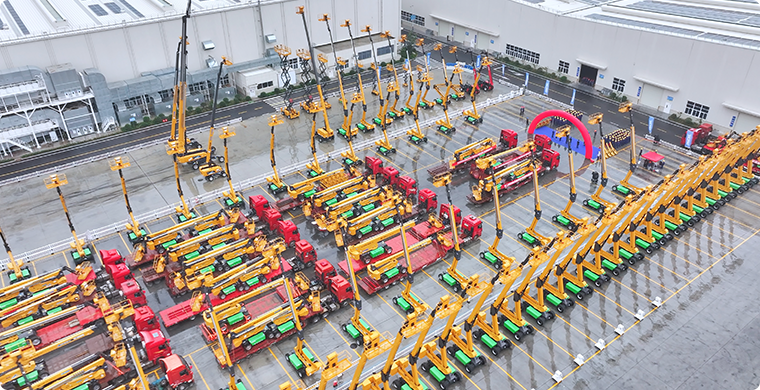 NG电子游戏亿元高空作业平台订单批量发车